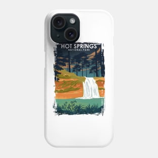 Hot Springs National Park Vintage Minimal Retro Travel Poster at Night Phone Case