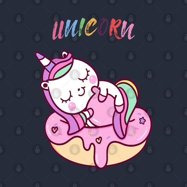 Unicorn Donut Lover by JeffDesign