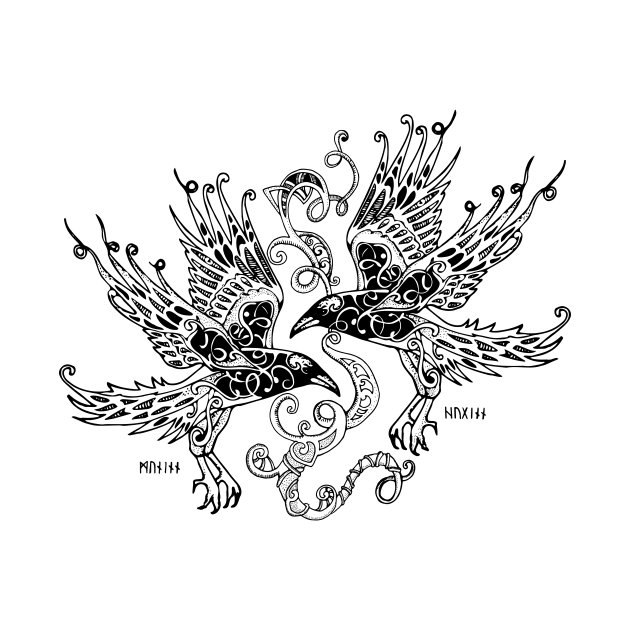 Huginn and Muninn ravens by Heidi Vilkman Designs