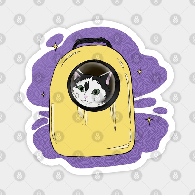 waffle the cat astronaut cosmoc exploader Magnet by Vikki.Look