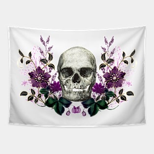 Floral Skull Tapestry