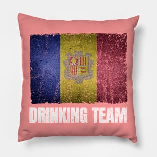 Andorran Drinking Team Graphic for Men Women Funny Andorra Flag Pillow