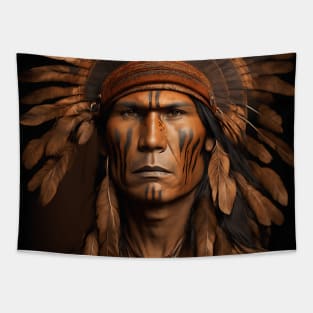 [AI Art] Proud Native American Man With Headdress Tapestry