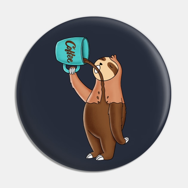 Coffee Sloth Pin by coffeeman