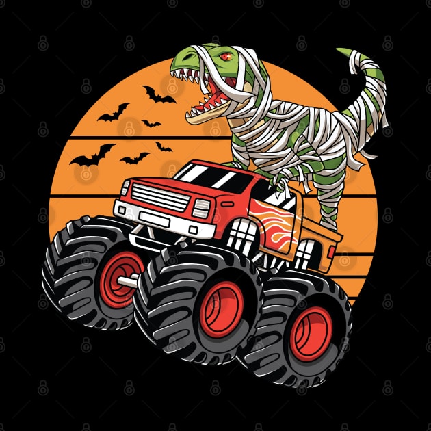 DInosaur T Rex Mummy Riding Monster Truck Halloween Costume by HCMGift