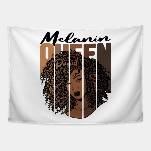 Melanin Queen Black Women Afro African America Strong Black  Empowerment Gift Tapestry by RK Design