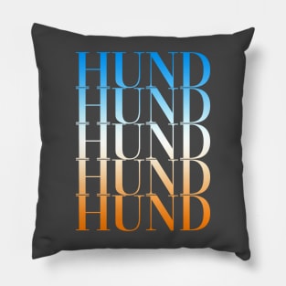 HUND TEXT ORANGE/BLUE GRADIENT PRINT Pillow