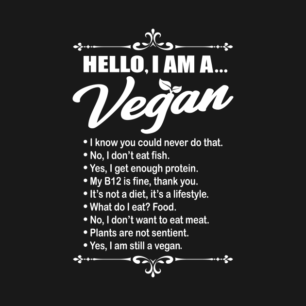 Hello I Am A Vegan Gift by Delightful Designs