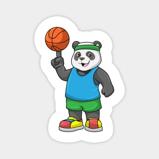 Panda at Sports with Basketball Magnet