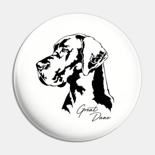 Proud Great Dane dog portrait Pin