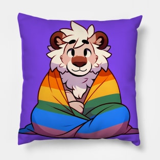 Comfy Womfy Furry Pride Lion LGBTQ Rainbow Pillow