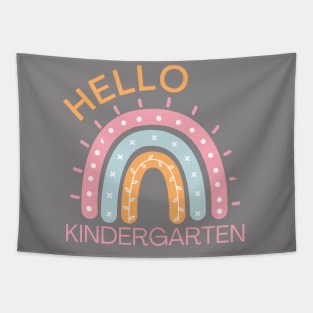 Hello Kindergarten Boho Rainbow Back to School Tapestry