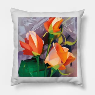 Three Budding Roses Pillow