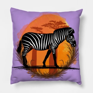 Zebra Silhouette - Savannah Pillow