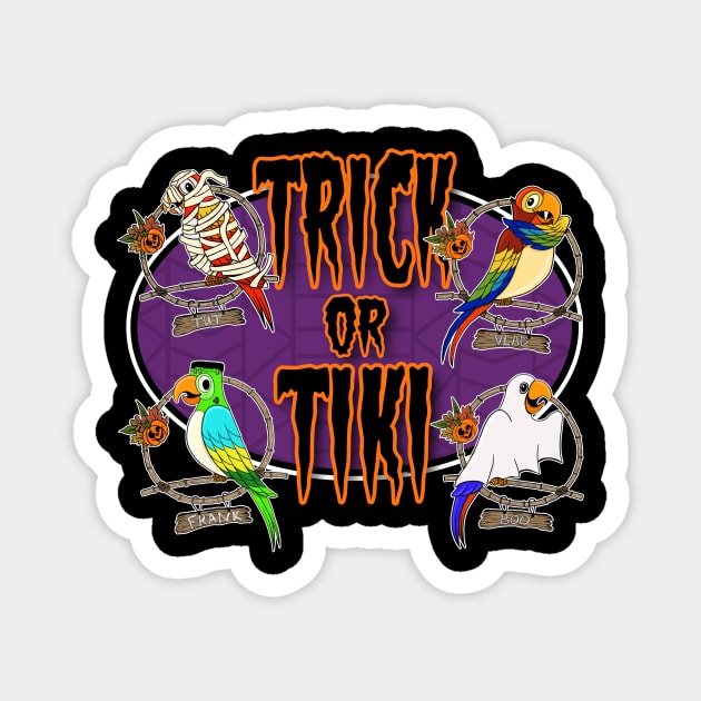 Trick or Tiki Birds Magnet by Grafenroda