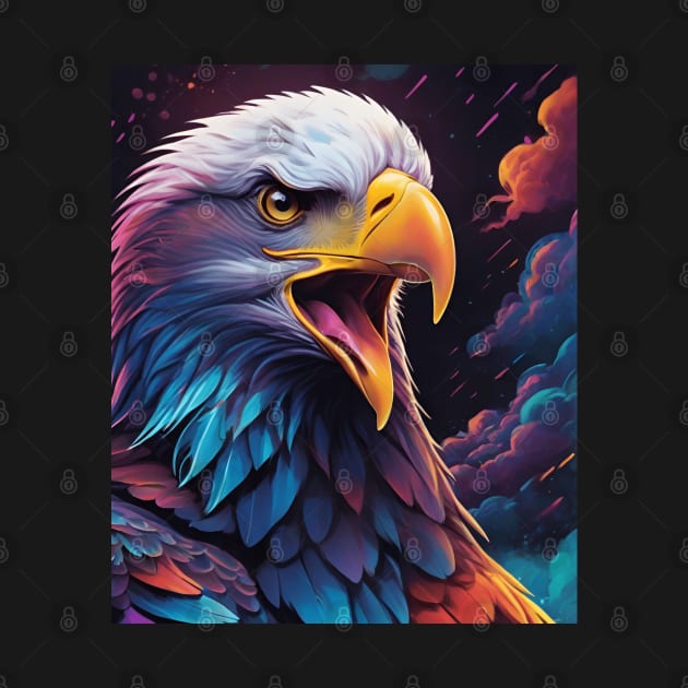 Bald Eagle Head Multi-Colored by Rossie Designs