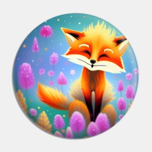 Happy Red Fox Pin