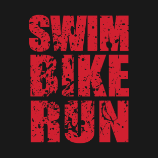 Swim Bike Run - Red T-Shirt