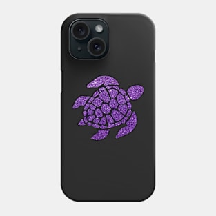 Purple Faux Glitter Turtle Phone Case