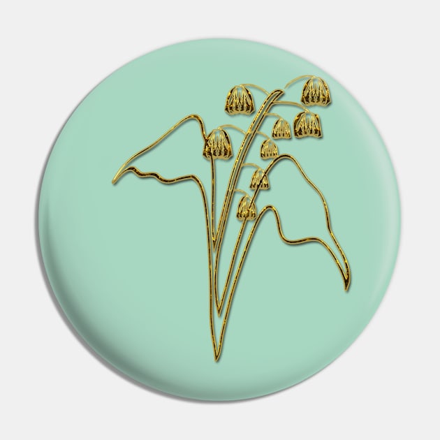 Lily of The Valley Flower Pin by technotext