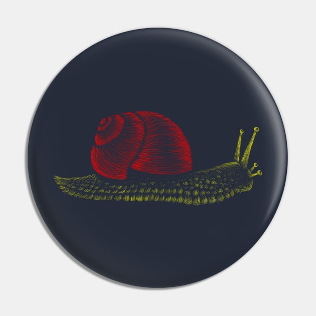 Snail Hand drawn Illustration Pin by Mako Design 