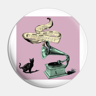 The Cat and the Song (pink) Pin