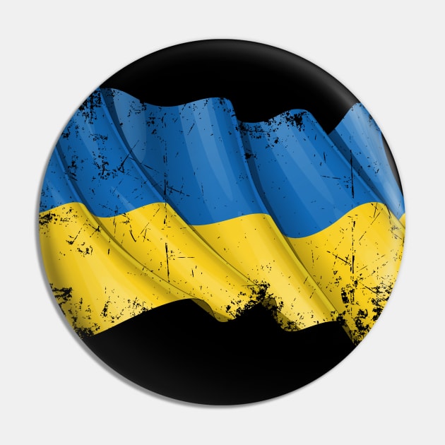 SLAVA UKRAINI GRUNGE FLAG Pin by spicoli13