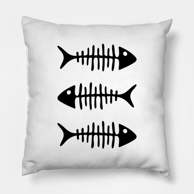 Fish Bones Pillow by majoihart