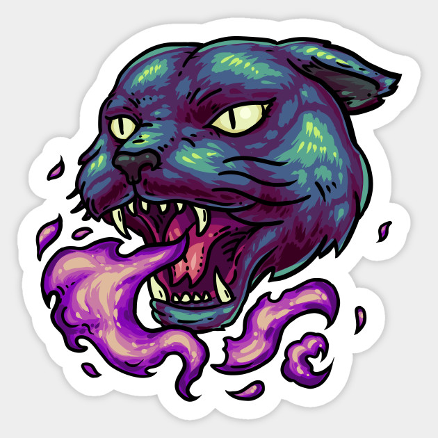 Completely Over the Top Fire Breathing Space Panther - Magic Panther - Sticker