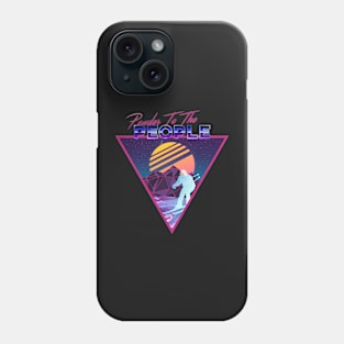 Retro Vaporwave Ski Mountain | Powder To The People | Shirts, Stickers, and More! Phone Case