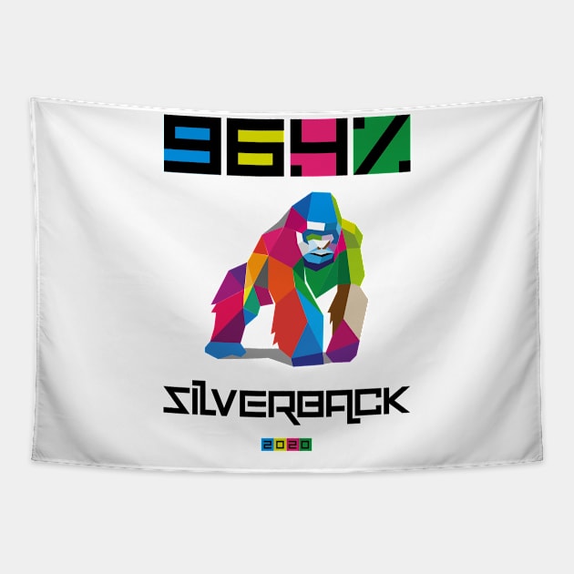 96.4% Silverback Geometric colour gym apparel Tapestry by BOEC Gear