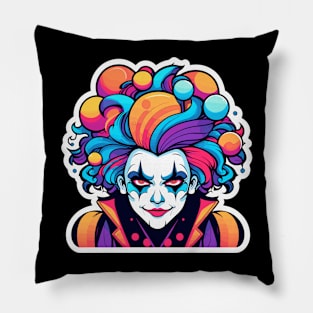 Clown Halloween Illustration Pillow