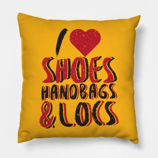 I Love Shoes, Handbags, & Locs: Dreadlock Shirt for Women Pillow