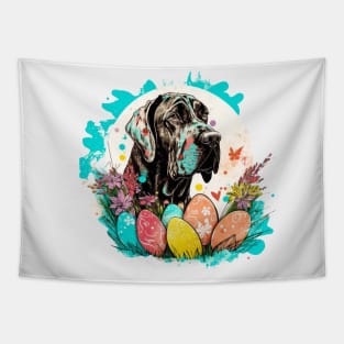 Great Dane Easter Egg Spring Splatter Painting Dog Lover Art Tapestry