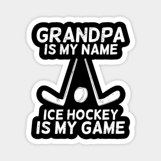 Ice Hockey Grandpa Grandfather Gift Magnet