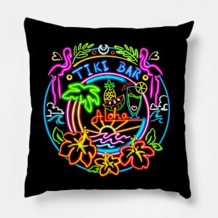 Neon Tropical Night Pillow