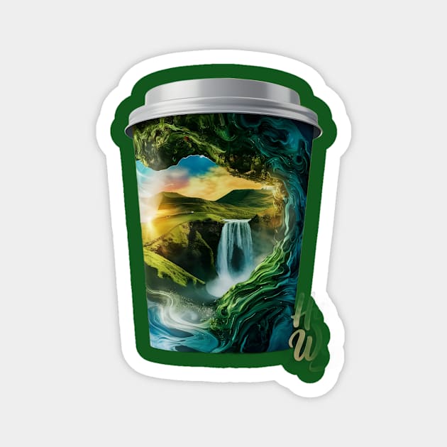 Coffee Cup with an Intriguing and Artistic Design. Let’s Delve into the Details Magnet by animegirlnft
