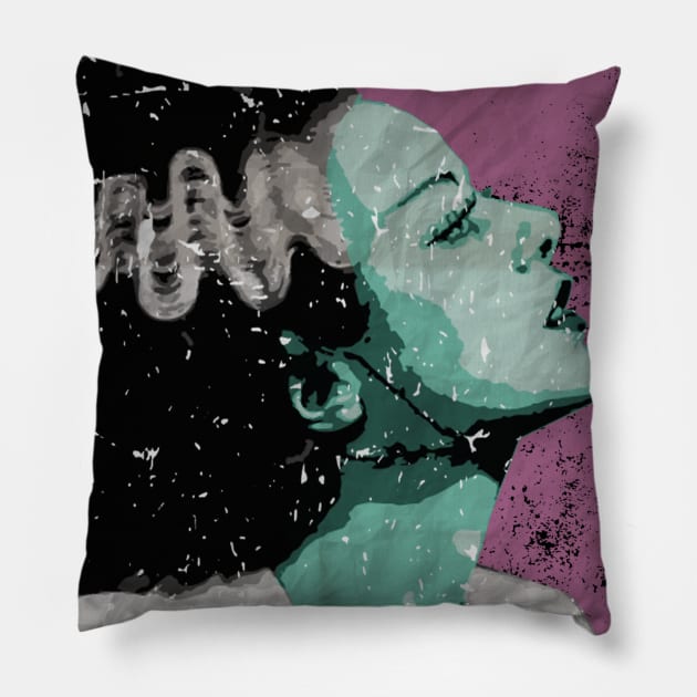 GOLDEN AGE HORROR (Bride of Frankenstein) Pillow by TheReverie