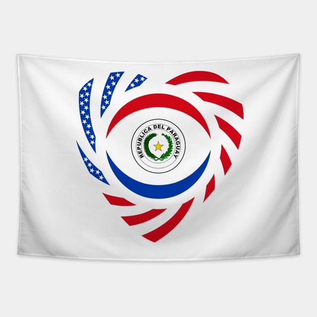 Paraguayan American Multinational Patriot Flag Series (Heart) Tapestry by Village Values