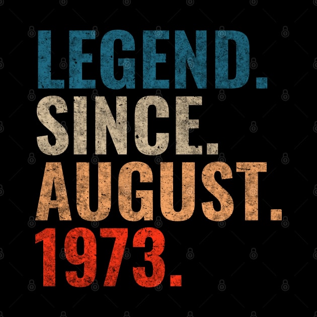 Legend since August 1973 Retro 1973 birthday shirt by TeeLogic