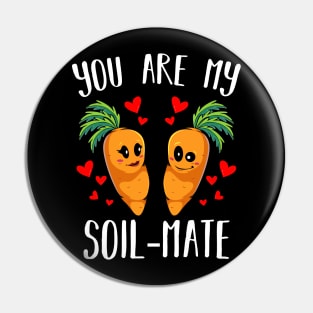 Carrots - You Are My Soil-Mate - Cute Vegetable Carrots Pin