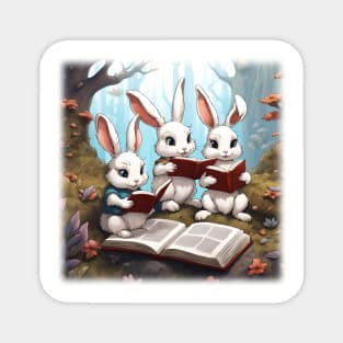 Reading bunnies Magnet