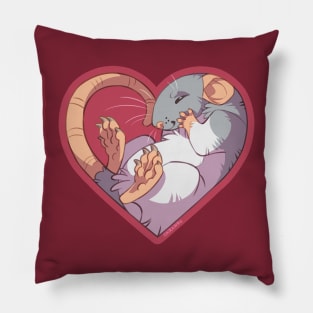 Heart Rat: Hooded Gray Pillow