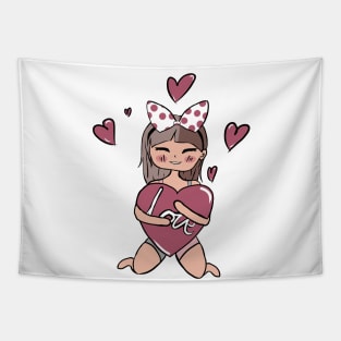 Giving you my heart - Nori Doll Tapestry