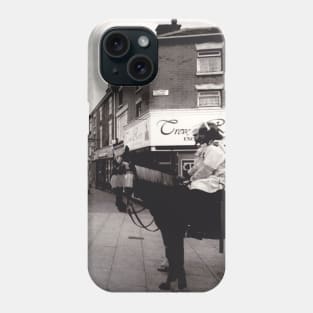 Police horse on duty during a football match - Burslem, Stoke on Trent, UK, 1996 Phone Case