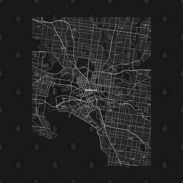 4K Melbourne Australia Map | HD Melbourne Australia Map | Black And White Map Of Melbourne Australia by benayache