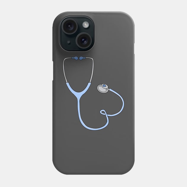 Blue heart stethoscope Phone Case by Dr.Bear