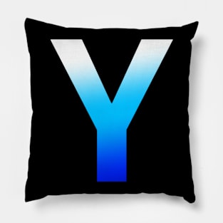 Blue Letter Y Pillow