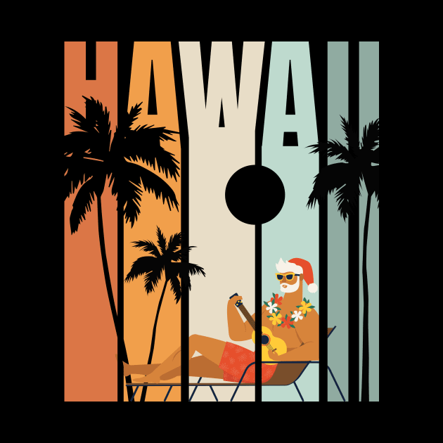 Christmas in July Santa Hawaiian Summer Surf Hawaii by Ramadangonim