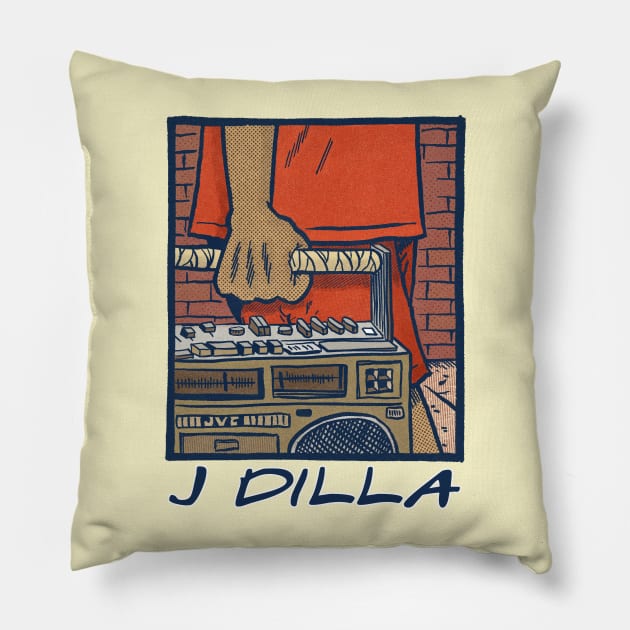 J Dilla / Retro Fan Art Design Pillow by DankFutura
